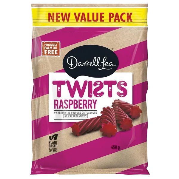 Darrell Lea Value Raspberry Twists 470g